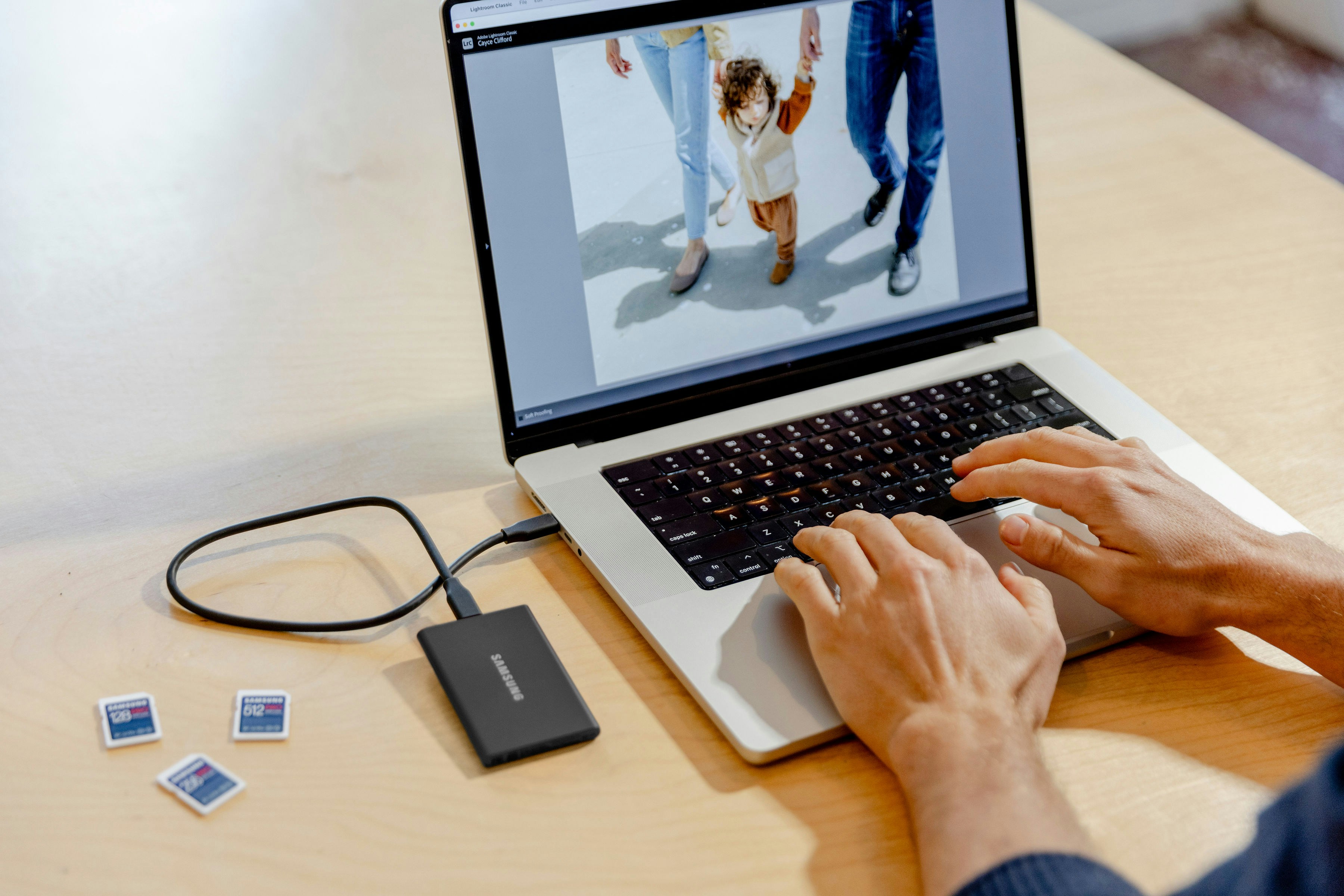 Man editing on the laptop